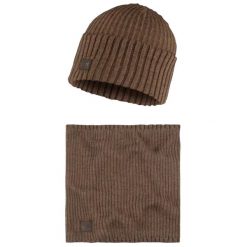 Czapka dla dorosłych Buff Gift Pack Set Beanie and Neckwarmer. Czarne czapki damskie Buff, na zimę, bez wzorów, z poliesteru. Za 199.99 zł.