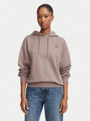 Calvin Klein Jeans Bluza Monogram LV047G258G Beżowy ciemny Regular Fit. Brązowe bluzy damskie Calvin Klein Jeans, s, bez wzorów, z bawełny, bez ramiączek, bez kaptura. Za 409.99 zł.