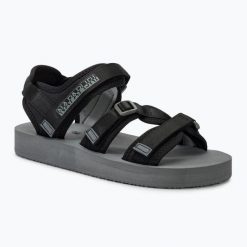 Sandały męskie Napapijri. Czarne buty zimowe męskie Napapijri, bez wzorów, bez obcasa, bez zapięcia. Za 219.99 zł.
