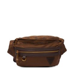 Nerka Guess. Brązowe saszetki i nerki męskie Guess, z aplikacjami. Za 369.99 zł.