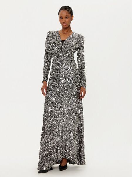 Rinascimento Sukienka wieczorowa CFC0121752003 Srebrny Regular Fit. Szare sukienki damskie Rinascimento, s, bez wzorów, z syntetyku, wizytowe, bez kołnierzyka, bez ramiączek. Za 709.99 zł.