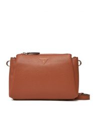 Guess Torebka Noelle II HWZG96 72120 Brązowy. Brązowe listonoszki damskie Guess, z aplikacjami, ze skóry, bez dodatków. Za 329.99 zł.