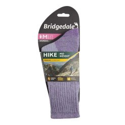 Skarpety do trekkingu damskie Bridgedale HIKE MW COM BO ORI LD. Fioletowe skarpetki damskie Bridgedale, bez wzorów, z elastanu. Za 110.99 zł.