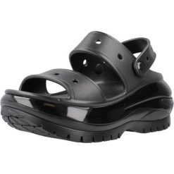 Klapki Crocs Model Classic Mega Crush Sandal Kolor Czarny. Czarne klapki damskie Crocs, bez wzorów, z gumy, sportowe, bez obcasa, bez zapięcia. Za 395.00 zł.