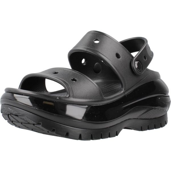 Klapki Crocs Model Classic Mega Crush Sandal Kolor Czarny. Czarne klapki damskie Crocs, bez wzorów, z gumy, sportowe, bez obcasa, bez zapięcia. Za 394.00 zł.