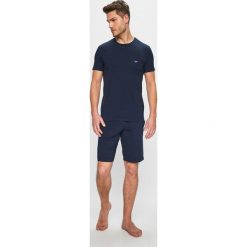Emporio Armani - Piżama. Niebieskie piżamy męskie Emporio Armani, m, bez wzorów, z bawełny, bez kołnierzyka, bez ramiączek. W wyprzedaży za 269.90 zł.