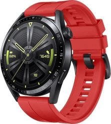 Huawei HUAWEI PASEK SILIKONOWY OPASKA BRANSOLETA DO ZEGARKA SMARTWATCH HUAWEI WATCH GT 3 42MM CZERWONY standard. Czerwone zegarki smartwatch Huawei, bez wzorów. Za 19.99 zł.