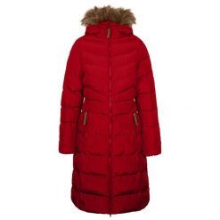 Ocieplana Kurtka Damska Audrey. Czerwone kurtki sportowe damskie Trespass, m, bez wzorów, z futra, bez ramiączek, z kapturem, trekkingowe. Za 399.99 zł.