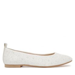 Baleriny Tamaris. Białe balerinki damskie Tamaris, bez wzorów, bez obcasa, bez zapięcia. Za 189.99 zł.