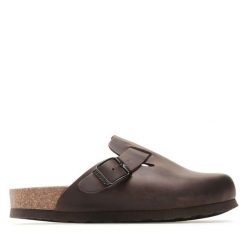 Klapki Genuins. Brązowe klapki damskie Genuins, bez wzorów, bez zapięcia. Za 169.99 zł.