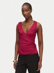 Marciano Guess Top G6GP11 K3617 Różowy Slim Fit. Czerwone topy damskie Marciano Guess, m, z aplikacjami, z wiskozy, bez kołnierzyka, bez ramiączek. Za 420.99 zł.