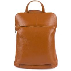 Plecak skórzany torebka 2w1 Vera Pelle S40 camelowy. Brązowe plecaki damskie bez wzorów, ze skóry, eleganckie. Za 274.99 zł.