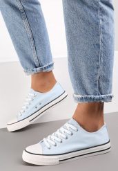 Jasnoniebieskie Trampki Lakelet. Niebieskie trampki i tenisówki damskie Renee, bez wzorów, z gumy, przed kostkę, bez zapięcia. Za 54.99 zł.