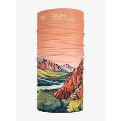 Chusta wielofunkcyjna Buff Coolnet UV National Parks - zion. Brązowe szaliki męskie Buff, bez wzorów. Za 81.99 zł.