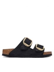 Birkenstock Klapki Arizona Big Buckle 1032881 Czarny. Czarne klapki damskie Birkenstock, bez wzorów, ze skóry, bez obcasa, bez zapięcia. Za 539.99 zł.
