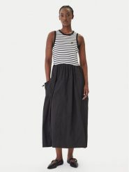 LOLA CASADEMUNT Sukienka codzienna LS2616151 Czarny Regular Fit. Czarne sukienki damskie LOLA CASADEMUNT, na co dzień, s, bez wzorów, z syntetyku, bez kołnierzyka, bez ramiączek, proste. Za 533.99 zł.