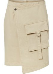 Spódnica w stylu utility. Brązowe spódnice damskie bonprix, bez wzorów, kopertowe. Za 64.99 zł.