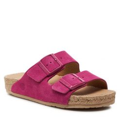 Klapki Genuins. Czerwone klapki damskie Genuins, bez wzorów, bez obcasa, bez zapięcia. Za 299.99 zł.