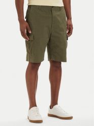 Tommy Hilfiger Szorty materiałowe Twill Cargo MW0MW42350 Khaki Relaxed Fit. Brązowe szorty męskie Tommy Hilfiger, bez wzorów, z bawełny. Za 409.99 zł.