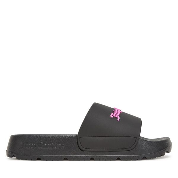Klapki Juicy Couture. Czarne klapki damskie Juicy Couture, bez wzorów, bez obcasa, bez zapięcia. Za 99.99 zł.