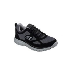 Buty sportowe męskie Skechers Burns Agoura. Czarne buty sportowe męskie Skechers, bez wzorów, z materiału, bez zapięcia. Za 199.99 zł.