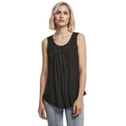 Damska koszulka typu tank top Urban Classics Viscose. Czarne bluzki damskie Urban Classics, bez wzorów, eleganckie, bez kołnierzyka, bez ramiączek. Za 134.50 zł.