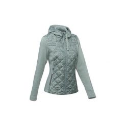 Sweter turystyczny NH500 Hybrid damski. Niebieskie swetry nierozpinane damskie QUECHUA, xs, bez wzorów, z materiału, bez kołnierzyka, bez ramiączek. Za 99.99 zł.