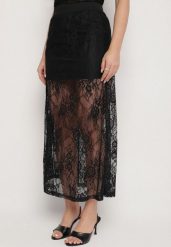 Czarna Rozkloszowana Spódnica z Koronki Zdobiona Rozcięciem Zariska. Czarne spódnice damskie Born2be, na imprezę, m, z aplikacjami, z koronki, eleganckie, midi, rozkloszowane. Za 69.99 zł.
