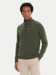 Barbour Sweter Patch Half Zip MKN0585OL51 Zielony Regular Fit. Zielone swetry męskie Barbour, m, bez wzorów, z wełny, bez kołnierzyka, bez ramiączek. Za 629.99 zł.
