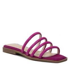 Klapki Eva Longoria. Czerwone klapki damskie Eva Longoria, bez wzorów, bez obcasa, bez zapięcia. Za 349.99 zł.