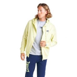 Bluza z bawełna z kaptur na siłownia na czas wolny. Żółte bluzy męskie LEONE 1947 APPAREL, bez wzorów, z bawełny, bez kaptura, na fitness i siłownię. W wyprzedaży za 181.87 zł.