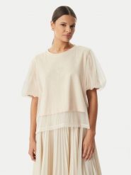 Rinascimento Bluzka CFC0128215003 Beżowy Regular Fit. Brązowe bluzki damskie Rinascimento, s, bez wzorów, z syntetyku, bez kołnierzyka, bez ramiączek. Za 359.99 zł.