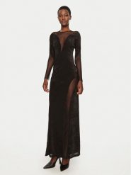 Haveone Sukienka wieczorowa AMA-M105 Czarny Slim Fit. Czarne sukienki damskie Haveone, m, bez wzorów, z syntetyku, wizytowe, bez kołnierzyka, bez ramiączek. Za 359.99 zł.