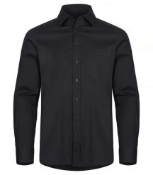 Clique Stretch Shirt L/S koszula stretch z długim rękawem Regular Fit – Black. Czarne koszule męskie CLIQUE, l, bez wzorów, z bawełny, bez kołnierzyka, bez ramiączek. Za 188.33 zł.