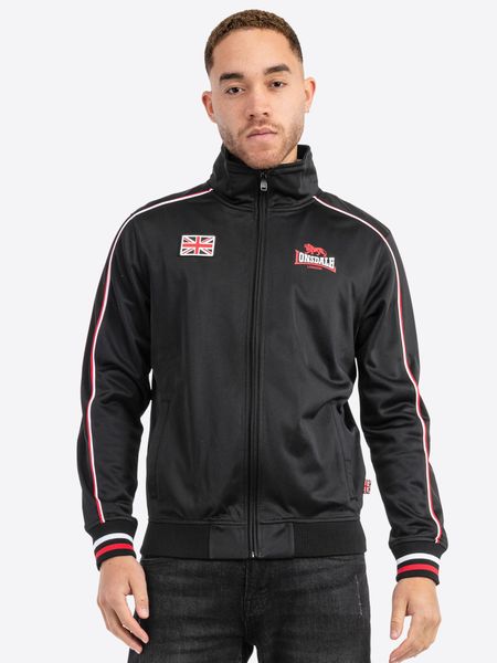Kurtka z dresu Lonsdale Skellberry. Czarne kurtki męskie Lonsdale, xl, z aplikacjami, z dresówki, bez kaptura. Za 301.55 zł.