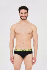 EMPORIO ARMANI Slipy 3-pack czarne, zielone. Czarne slipki męskie Emporio Armani, m, bez wzorów, z bawełny. W wyprzedaży za 188.99 zł.