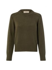 MOS MOSH Sweter z dzianiny Kobiety Bawełna zielony, XS. Zielone swetry nierozpinane damskie Mos Mosh, xs, bez wzorów, z bawełny, bez kołnierzyka, bez ramiączek. Za 229.95 zł.