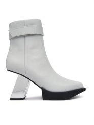 United Nude Botki Construct Bootie HI 1102491816 Biały. Białe botki damskie United Nude, bez wzorów, ze skóry, bez obcasa, na słupku, bez zapięcia. Za 1,849.00 zł.