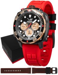 Zegarek męski Vostok Europe VK67-650E721SR czerwony. Czerwone zegarki męskie Vostok Europe, bez wzorów. Za 4,856.41 zł.