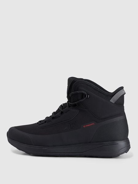 4F Buty zimowe śniegowce DCX z ociepliną Primaloft męskie - czarne 43. Czarne buty zimowe męskie 4F, na zimę, bez wzorów, z nylonu, przed kolano, bez obcasa, bez zapięcia. Za 299.99 zł.