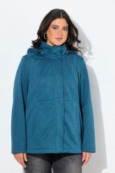 Damskie Kurtka softshell HYPRAR wodoodporna kaptur. Niebieskie kurtki sportowe damskie Ulla Popken, m, bez wzorów, z materiału, bez ramiączek, trekkingowe. Za 479.99 zł.