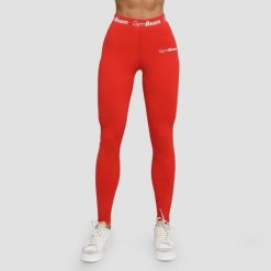 Legginsy damskie fitness z wysoką talią czerwone Simple. Czerwone legginsy damskie GYMBEAM, m, bez wzorów, z elastanu, do biegania. Za 85.90 zł.