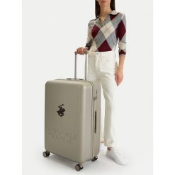 Walizka duża Beverly Hills Polo Club. Brązowe walizki damskie Beverly Hills Polo Club, bez wzorów, duże. Za 399.99 zł.