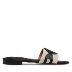 Klapki LAUREN RALPH LAUREN. Brązowe klapki damskie Lauren Ralph Lauren, bez wzorów, bez obcasa, bez zapięcia. Za 539.99 zł.