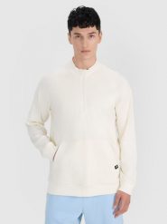 4F Bluza dresowa nierozpinana bez kaptura męska - biała L. Białe bluzy sportowe męskie 4F, l, bez wzorów, z bawełny, bez kaptura, do koszykówki. W wyprzedaży za 69.99 zł.