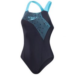 Strój pływacki jednoczęściowy damski Speedo Medley Logo Medalist. Niebieskie stroje kąpielowe damskie Speedo, s, bez wzorów, z materiału. Za 221.00 zł.
