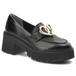 Czarne Półbuty Armodo Eleganckie Buty Damskie. Czarne półbuty damskie Armodo, bez wzorów, ze skóry, biznesowe, bez obcasa, na obcasie, bez zapięcia. Za 322.99 zł.