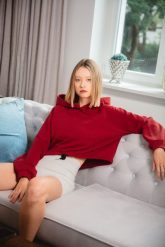 Bluza do jogi Moonholi Ivy Hoodie z kapturem. Niebieskie bluzy damskie MOONHOLI, uniwersalny, bez wzorów, z bawełny, klasyczne, bez ramiączek, z kapturem. Za 399.00 zł.