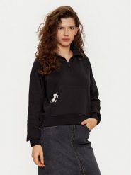 KARL LAGERFELD Bluza A1W20058 Czarny Regular Fit. Czarne bluzy damskie KARL LAGERFELD, xl, bez wzorów, z bawełny, bez ramiączek, bez kaptura. Za 719.99 zł.
