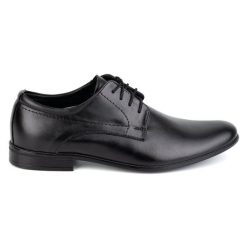 Olivier Buty męskie wizytowe skórzane 292lu czarne. Czarne buty wizytowe męskie bez wzorów, z jeansu, bez obcasa, bez zapięcia. Za 438.49 zł.